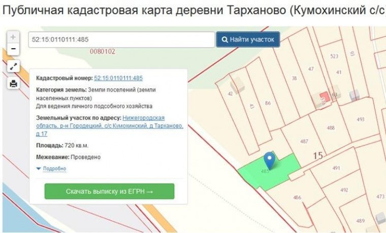 Публичная кадастровая карта городецкого района нижегородской области