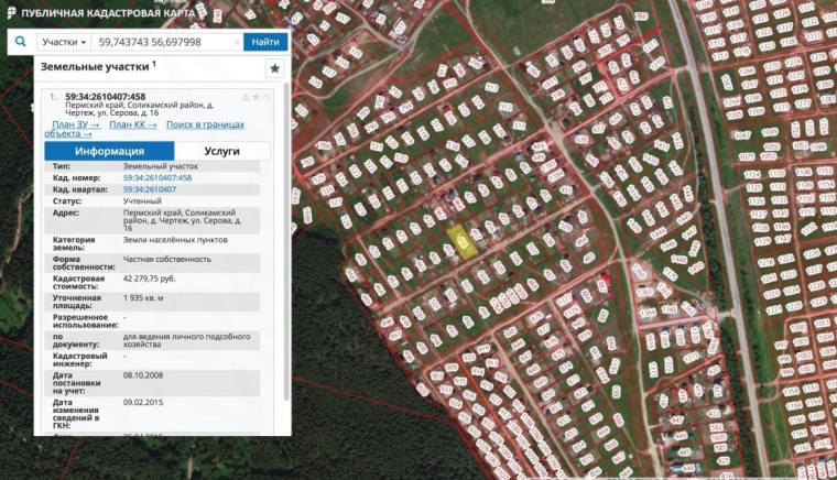 Кадастровая карта пермского края земельные участки
