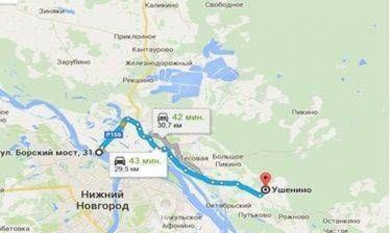 Карта борского района нижегородской